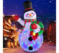 Danxilu 20 FT Large Inflatable Snowman with Wreath Giant Christmas Inflatables Outdoor Decorations Blow up Snowman Built-in Rotating LED Lights for Xmas Party Outside Garden Yard Parks Squares