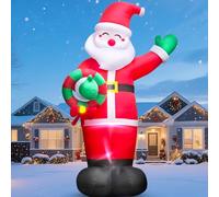 Danxilu 20FT Large Christmas Inflatable Santa Claus with Wreath Decorations