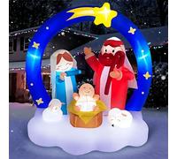 Danxilu 6FT Christmas Inflatables Nativity Scene, Bright LED Lights The Birth of Jesus Scene with Star of Bethlehem Archway Inflatable Christmas Decorations for Outside Yard Garden Lawn Xmas Holiday