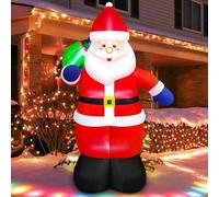 Danxilu 6FT Inflatable Santa with Gift Bag Inflatable Christmas Decorations Outdoor Built-in LED Lights Blow Up Santa Claus for Xmas Outside Garden Yard Lawn Holiday Party Porch Decor