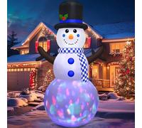 Danxilu 8 FT Tall Snowman Inflatable Christmas Decorations with Rotating Colorful LED Lights Christmas Inflatables Snow Man Blow Up Outdoor Xmas Decor for Outside Garden Yard Holiday Party Lawn