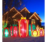 Danxilu 8FT Christmas Inflatables 6 Gift Boxes Combo Outdoor Decorations | Xmas Blow Up Present Decor with Built-in LED Lights for Garden Yard Outside Lawn Patio Party