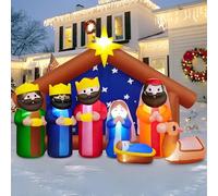 Danxilu 8FT Long Christmas Inflatables Nativity Scene Build-in LED Lights Inflatable Christmas Decorations Blow Up The Birth of Jesus Xmas Decor for Outside Garden Holiday Party Indoor Lawn Yard
