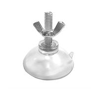 DANXQ Strong Transparent Clear PVC M6 Extended Thread Long Screw Suction Cup Hook with Nut, Diameter 4.4 cm, Screw Length 2.2 cm, 6 Pieces (WING NUT)
