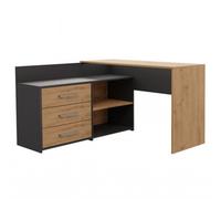 Dany Corner Desk With Drawers Anthracite Artisan Oak
