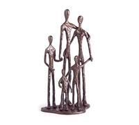 Danya B. Home Shelf Décor (ZD11021) - Sand Casted Metal Art Bronze Sculpture Family of Five - Lined with Velveteen