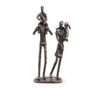 DANYA B. ZD12060 Contemporary Metal Shelf Decor - Bronze Sculpture - Parents Carrying Children
