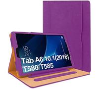 Danycase Case for Samsung Galaxy Tab A 10.1 2016 SM-T580/T585(Not for 2019 Model), PU-Leather Folio Case Cover for SM-T580 T585 2016 Version,with Document Card Pocket, Multiple Viewing Angles (Purple)