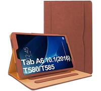 Danycase Case for Samsung Galaxy Tab A 10.1 SM-T580/T585, PU-Leather Folio Case Cover for Galaxy Tab A 10.1 Inch SM-T580 T585 2016 Vesion,with Document Card Pocket,Multiple Viewing Angles(Brown)