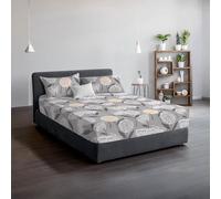 DANYDude 100% Egyptian Cotton Floral Printed 3PC King Size Fitted Sheet Set 400 Thread Count 30cm Extra Deep Fitted Sheets King With PillowCases 2 Pack Soft & Machine Washable