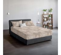 DANYDude 100% Egyptian Cotton Floral Printed 3PC Super King Fitted Sheet Set 400 Thread Count 30cm Extra Deep Fitted Sheets Super King With PillowCases 2 Pack Soft & Machine Washable