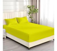 DANYDude 40 cm Deep Double Fitted Sheet 100% Egyptian Cotton 400 Thread Counts Bed Sheet With Fully Elastic Corner For Comfortable Bedding