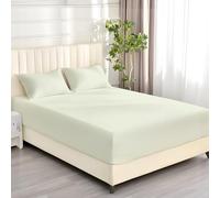 DANYDude 40 cm Deep Fitted Double Bed Sheet 100% Egyptian Cotton 400 Thread Count With 360 Elastic Corner Give Your Bedding A Snug Fit