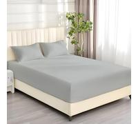 DANYDude 40 cm Deep Fitted Double Bed Sheet 100% Egyptian Cotton 400 Thread Count With 360 Elastic Corner Give Your Bedding A Snug Fit