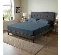 DANYDude RELIANCE Bedding 100% Egyptian Cotton 400 Thread Count 3PC 40cm Deep Fitted Sheet Set With Pillow cases 2 Pack | King Size Bed Fitted Sheet Set, Soft & Breathable Bedsheets for King Bed