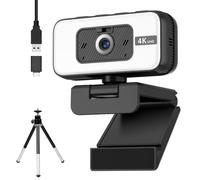 Danyesth 4K Webcam for PC, USB Webcam with AI Noise-Canceling Microphone | PDAF AutoFocus, Plug & Play, Privacy Shutter, FOV 80°, for Laptop/Desktop/Mac/Teams/Google Meet/Zoom, Live Streaming/Meetings