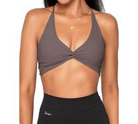 Danysu Women's Workout Sports Bras Backless Padded Low Impact Bra Yoga Crop Tank Top Twirl Front Moonlight Rock L