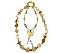 danytes Luxury Phone Charm - Handmade Crystal & Stone Beaded Dangle Strap ，Elegant Color Design ，Handmade Decor for Women Y2K Accessories Keychain Bag Pendant Gift, S, Glass Resin, No Gemstone