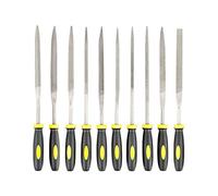 DanziX 10 Pcs Needle File Set, 4mm x 160mm Hand Metal Files with Rubber Handle