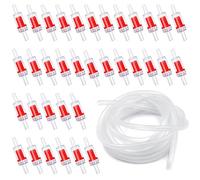 DanziX 35 PCS Aquarium Air Pump Check Valves Non Return Valve, Aquarium Check Valves for Common Air Pumps,Aquarium Air Pump Accessories for Fish Tank Aeration Setup, 2 metre Soft Air Pump Hose