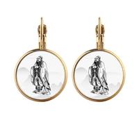 Dao China Lao Tzu Gold Clip On Drop Earrings Non Piercing Dangle Jewelry