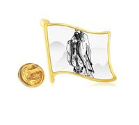 Dao China Lao Tzu Golden Metal Flag Lapel Pin Badge