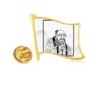 Dao Lao Tzu China Golden Metal Flag Lapel Pin Badge
