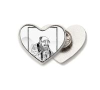 Dao Lao Tzu China Heart Metal Pin Brooch Clip Love