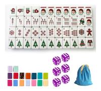 DAO-UPPSE 4-Layer Mahjong Set 160 Tiles - Premium Acrylic American Game With Dice & Bag(Christmas)