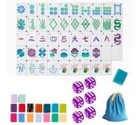 DAO-UPPSE 4-Layer Mahjong Set 160 Tiles - Premium Acrylic American Game With Dice & Bag(Dark blue)