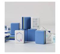 DAO-UPPSE 4-Layer Mahjong Set 160 Tiles - Premium Acrylic American Game With Dice & Bag(Light blue)
