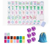 DAO-UPPSE 4-Layer Mahjong Set 160 Tiles - Premium Acrylic American Game With Dice & Bag(Light purple)
