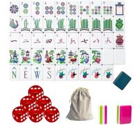 DAO-UPPSE 4-Layer Mahjong Set 160 Tiles - Premium Acrylic American Game With Dice & Bag(Navy blue)
