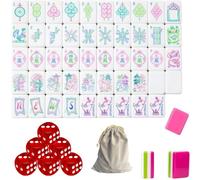 DAO-UPPSE 4-Layer Mahjong Set 160 Tiles - Premium Acrylic American Game With Dice & Bag(Pink)