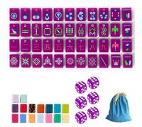 DAO-UPPSE 4-Layer Mahjong Set 160 Tiles - Premium Acrylic American Game With Dice & Bag(Purple)