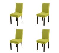 DAO-UPPSE 4 Pack Velvet-Like Chair Covers Stretch Slipcovers For Dining Room Hotel Banquet Fits Most Chairs (4 Pcs)(Yellow-green)