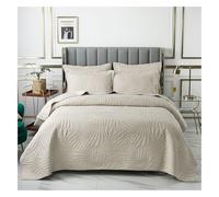 DAO-UPPSE Premium Oversized Coverlet Set 3-Piece Luxury Bedding Ensemble For Spacious Bedroom Decor(Off-white,180 * 200cm/71 * 79in)