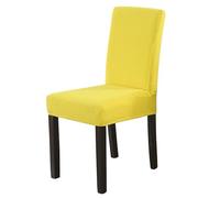 DAO-UPPSE Velvet-Like Dining Chair Cover Stretch Slipcover Fits 18-23in Back Height Removable Washable (1 Pc)(Lemon yellow)