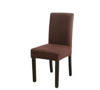 DAO-UPPSE Velvet-Like Dining Chair Cover Stretch Slipcover Fits 18-23in Back Height Removable Washable (1 Pc)(Brown)