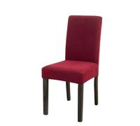 DAO-UPPSE Velvet-Like Dining Chair Cover Stretch Slipcover Fits 18-23in Back Height Removable Washable (1 Pc)(Wine red)