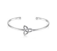 DAOCHONG 925 Sterling Silver Celtic Knot Bracelet Irish Jewellery Cuff Bangle for Women Wife Girlfriend Best Friend Sister Mom