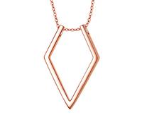 DAOCHONG 925 Sterling Silver Jewelry Open Rhombus Pendant Magic Ring Holder Necklace Rose Gold Plated Wedding Engagement Anniversary Love Gift for Her, Wife, Girlfriend, Fiancee
