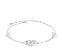 DAOCHONG Irish Celtic Knot Bracelet 925 Sterling Silver Infinity Love Cubic Zirconia Trinity Knot Adjustable Bracelet for Women Birthday Mothers Day Gifts