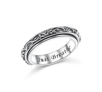 DAOCHONG Tree of Life Spinner Ring 925 Sterling Silver Flower Fidget Rings for Anxiety Stress Relieving ADHD Autism Rings Jewelry Gift for Women