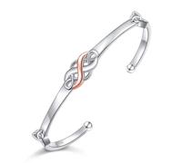 DAOCHONG Two Tone Irish Celtic Knot Bracelet 925 Sterling Silver Infinity Love Good Luck Irish Cuff Bangle Bracelets Birthday Gifts Jewelry for Women