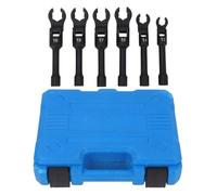 Daodeduowe 6PCS Crows Foot Wrench Set, Metric Crowfoot Flare Nut Wrench Kit, 1/2 Inch and 3/8 Inch Drives, 180° Flexible Head for Nut Removal, Includes 12mm to 19mm Wrenches with Blow Molded