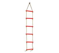 Daodeduowe Outdoor Plastic Six Section Children Rope Climbing Ladder, Kids Exercise Equipment, Adjustable Height Climbing Toy for Indoor and Outdoor Play, Durable Nylon Rope and Sturdy Plasti (Red)