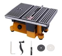 DAOHHFO 4" Mini Table Saw, Cutting Professional Electric Machine, Mini Portable Table Saw for DIY Handmade Wooden Model Crafts, Glass Cutting with Scale, Protective Cover, 3 x Blades