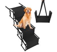 DAOHHFO Car Dog Stair, 4-step Folding Pet Ladder Ramp with Wide Steps, Portable Car Dog Steps for Car, SUV and Truck - 80kg/176.37 lbs Capacity