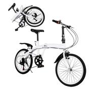 DAOHHFO Folding Bicycle Bike For Adults, 20'' 6-Speed Junior Road Bike Age 9-12 Years Lightweight Alloy, City Bike Seat and Handlebar Adjustable, Double V-Brake, for Adults and Children